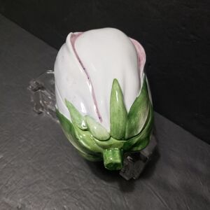 Vintage VIETRI (Italy) Tulip-Themed Covered Box/Bowl